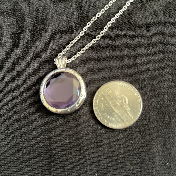 NWT Pandora Purple Faceted Floating Locket Necklace - Picture 4 of 7